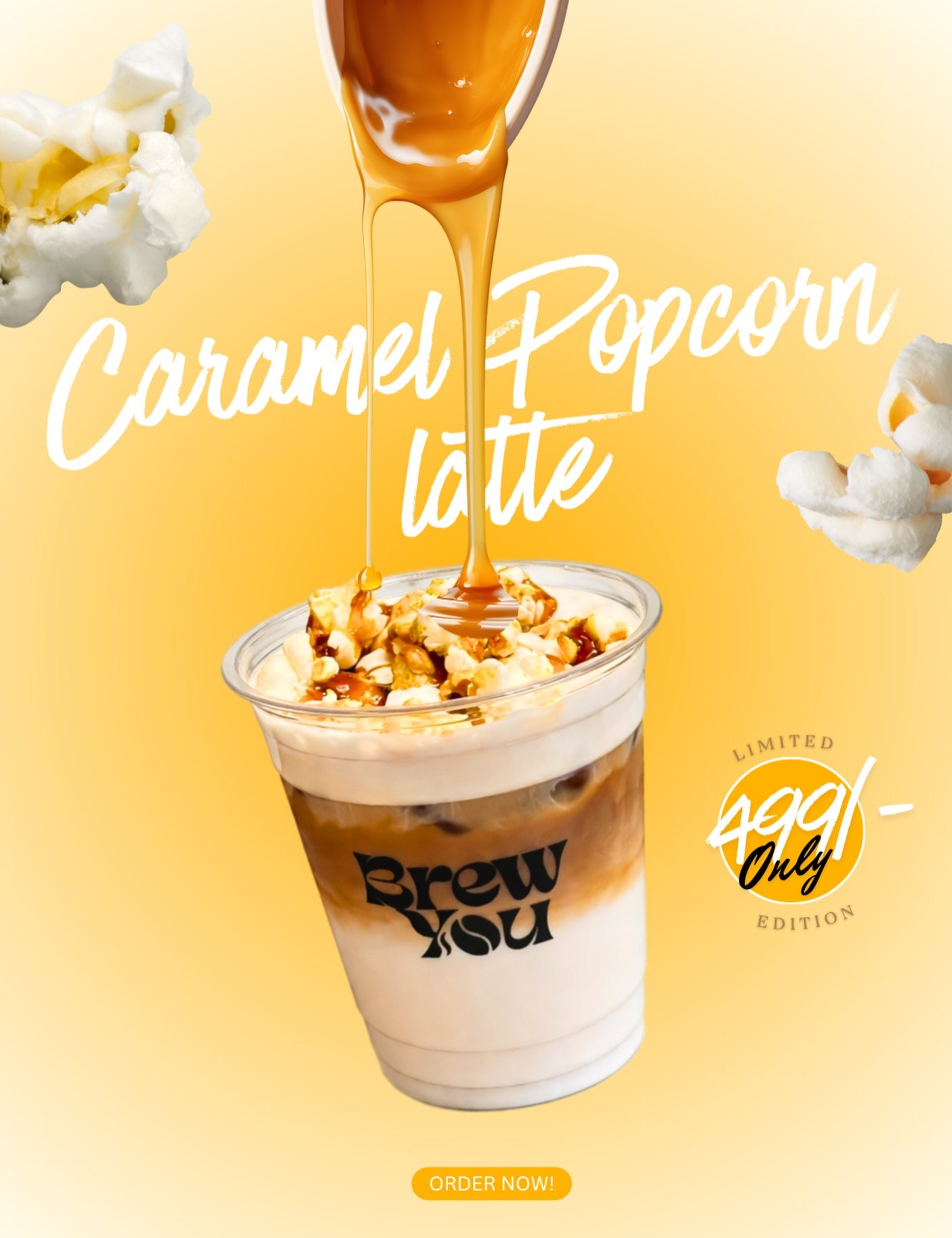 Caramel popcorn latte