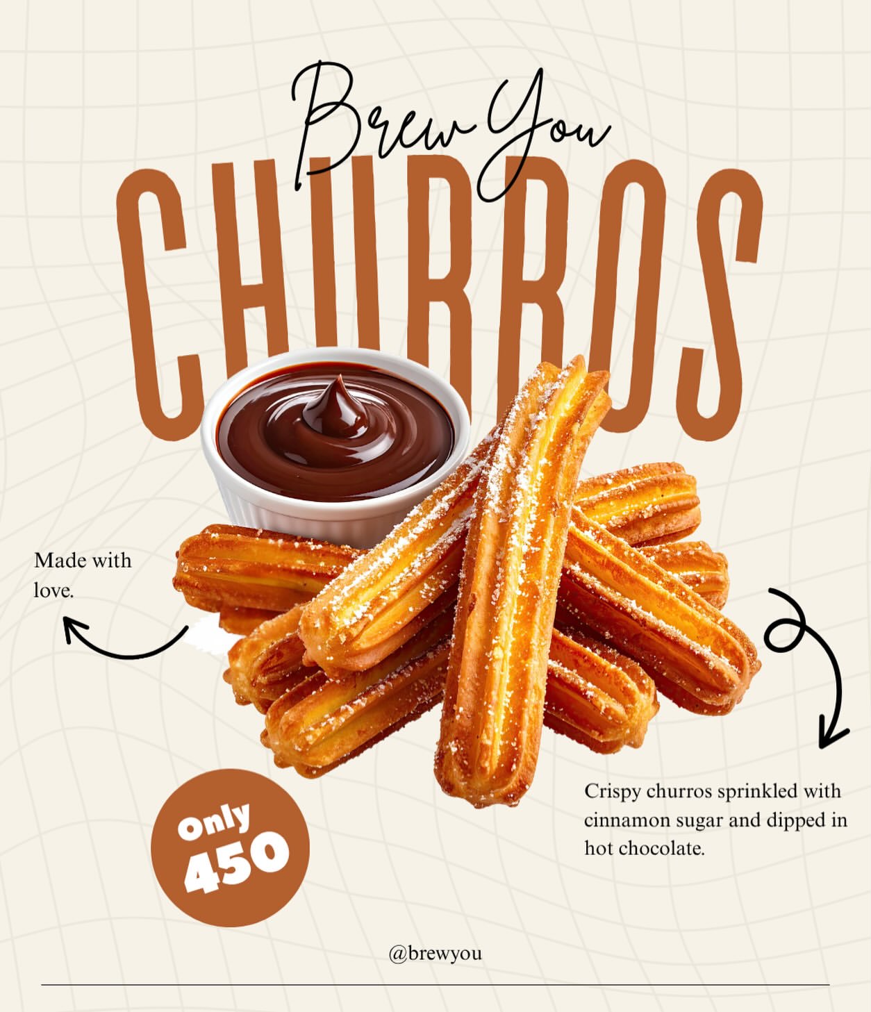 Churros with hot chocolate dip